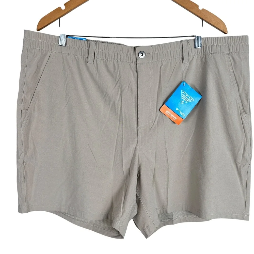 NEW Columbia PFG Uncharted Shorts‎ Ancient Fossil Mens 2XL Lined Quick Dry $55